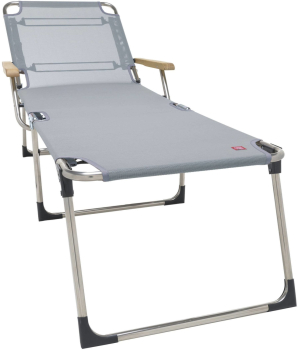 Preview: FIAM® Liegestuhl AMIGO 40+ Grau mit Armlehnen/Eschenholz